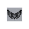 Winged Heart Block Print Magnet - Grey