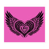 Winged Heart Block Print Magnet - Pink