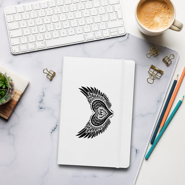 Winged Heart Block Print Hardcover Bound Notebooks