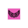 Winged Heart Block Print Bubble-free Stickers - Pink