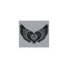 Winged Heart Block Print Bubble-free Stickers - Grey