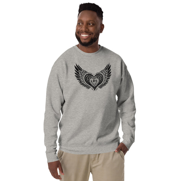 Winged Heart Block Print Sweatshirt