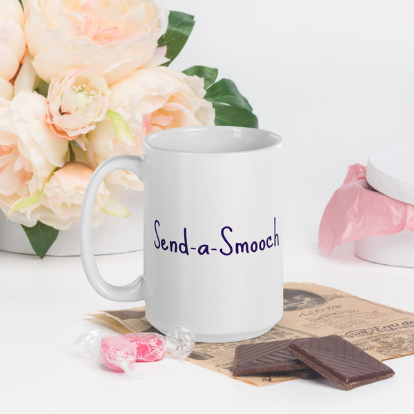 White glossy mug - Smooch Logo