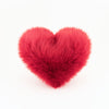 Crimson red faux fur Heart shaped decorative pillow.