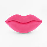 Hot Pink lips shaped decorative throw pillow.