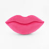 Hot Pink lips shaped decorative throw pillow.
