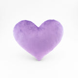 Lavender plush heart shaped decorative throw pillow.