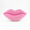 Bubble Gum Pink lips shaped decorative pillow.